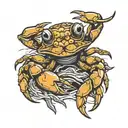 crab holding a crab Rangoon   tattoo design idea