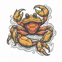 crab holding a crab Rangoon   tattoo design idea