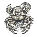 crab holding a crab Rangoon   tattoo design idea