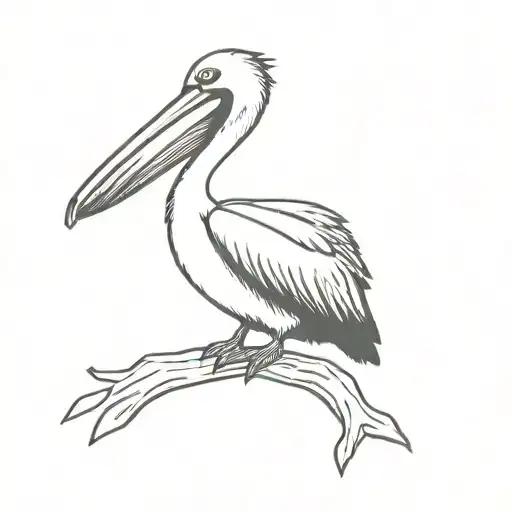 pelican sitting on the doc tattoo design idea