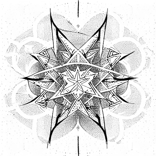 sea mountain stars computer code tattoo design idea