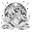 mountain sea man tattoo design idea