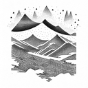 Mountain Scene tattoo design idea