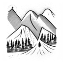 Mountain Scene tattoo design idea