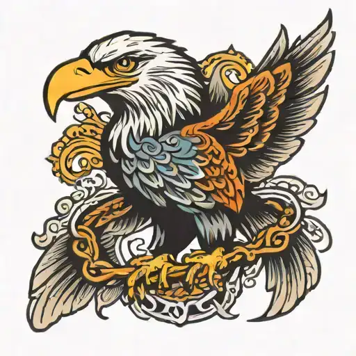 eagle, meander tattoo design idea