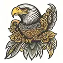 eagle, meander tattoo design idea