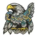 eagle, meander tattoo design idea