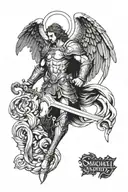 st Michael and spy tattoo design idea
