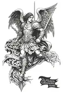st Michael and spy tattoo design idea