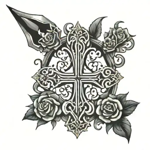 YHWH with cross  tattoo design idea