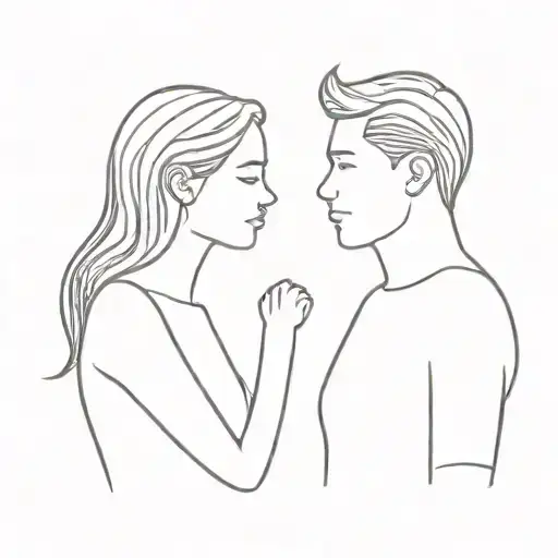 minimal matching couple tattoo tattoo design idea