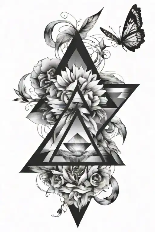 symbolizes change. focus is the delta symbol. maximum of 2 triangles tattoo design idea