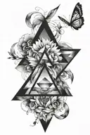 symbolizes change. focus is the delta symbol. maximum of 2 triangles tattoo design idea