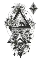 symbolizes change. focus is the delta symbol. maximum of 2 triangles tattoo design idea