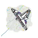 space shuttle tangled in christmas lights tattoo design idea