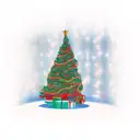 space shuttle tangled in christmas lights tattoo design idea