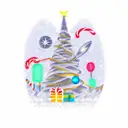 space shuttle tangled in christmas lights tattoo design idea