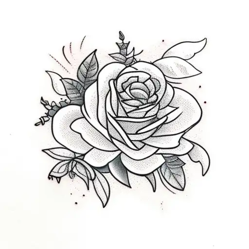 Jasmine plant with emphasis on the flower clusters tattoo design idea