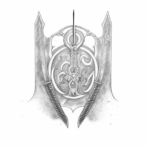 A tattoo of the Sword of Guts from the anime Berserk tattoo design idea