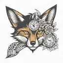 fox time piece anime tattoo design idea
