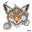 fox time piece anime tattoo design idea
