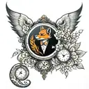 fox time piece anime tattoo design idea