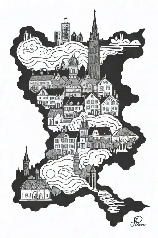 hometown skyline tattoo tattoo design idea