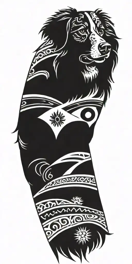 australian shepherd  tattoo design idea