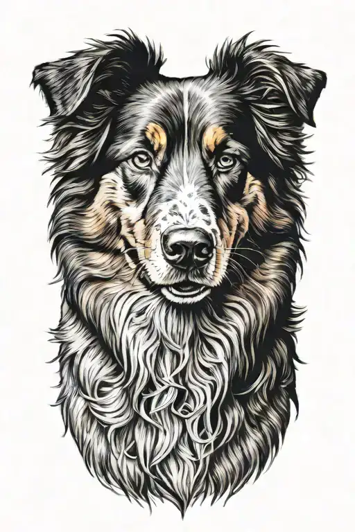 red  australian shepherd  tattoo design idea