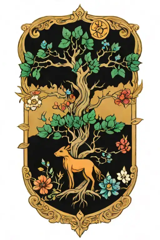 freyja nordic tree of life tattoo design idea