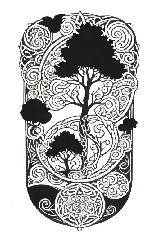 freyja nordic tree of life tattoo design idea