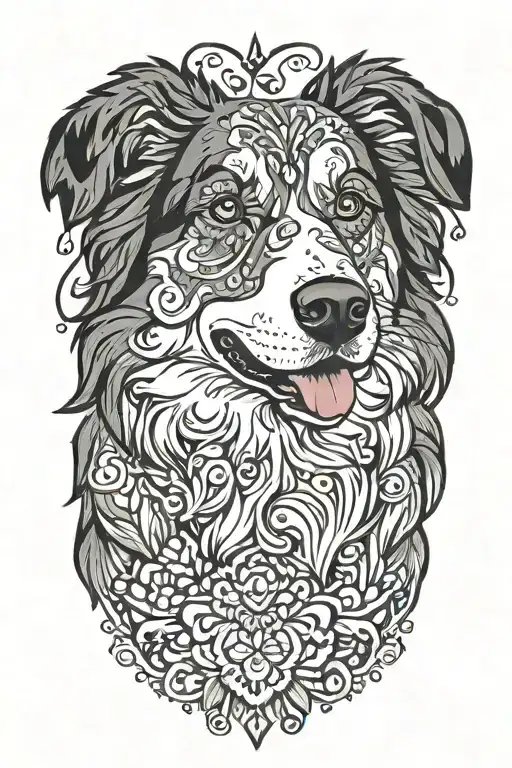 australian shepherd  tattoo design idea