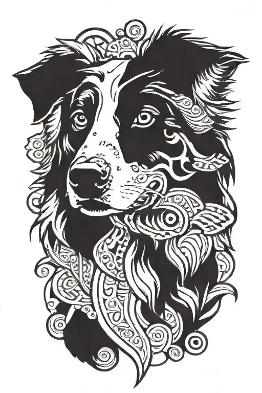 australian shepherd  tattoo design idea