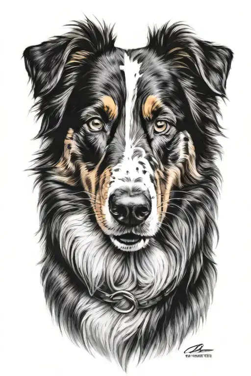 australian shepherd  tattoo design idea