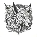 fenrir wolf tattoo design idea