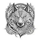 fenrir wolf tattoo design idea