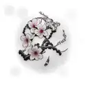 Cherry blossom samurai  tattoo design idea