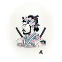 Cherry blossom samurai  tattoo design idea