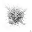 metal neuron tattoo design idea
