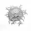 metal neuron tattoo design idea