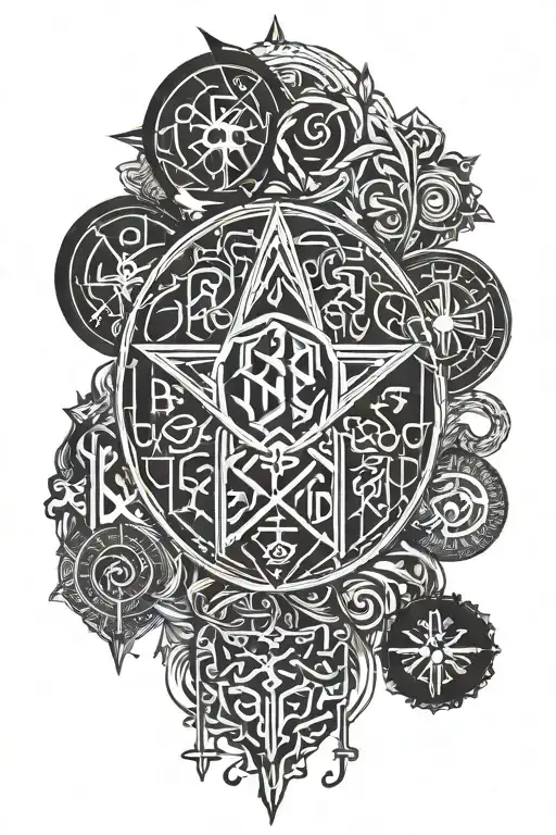 A Nordic style associated with runes.  tattoo design idea
