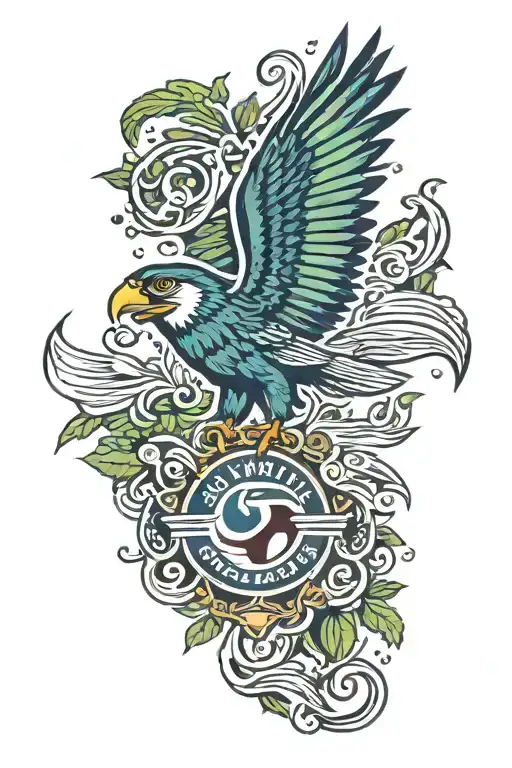 Seahawks logo surrounded tattoo design idea