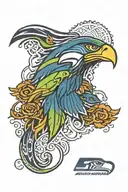 Seahawks logo surrounded tattoo design idea