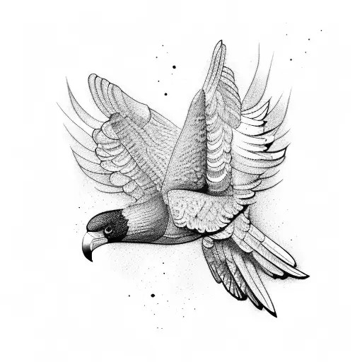 condor with open wings tattoo design idea