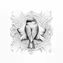 bird wraped in music notes tattoo design idea