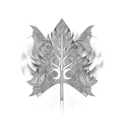 tree bark blending into scales tattoo design idea