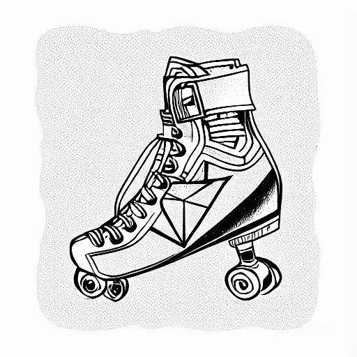 roller skate tattoo design idea
