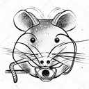 rat roller skating tattoo design idea