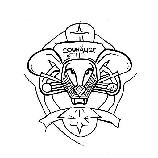 courage, strength, wisdom tattoo design idea