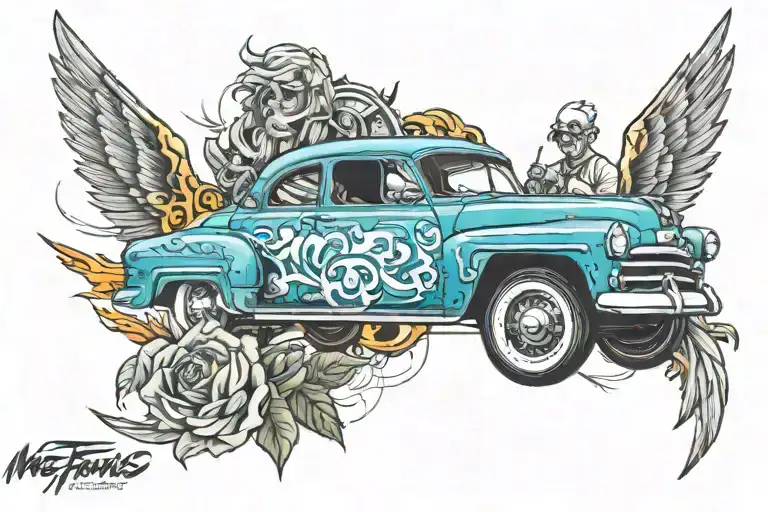 fast and furious  tattoo design idea